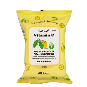 CALA MAKEUP REMOVER CLEANSING TISSUES: VITAMIN C (30 SHEETS)